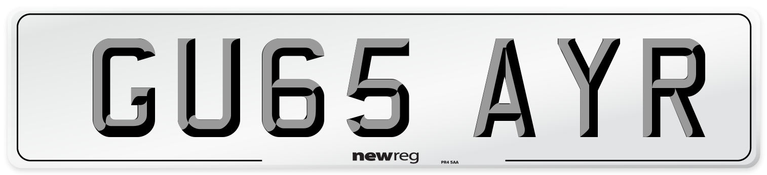 GU65 AYR Number Plate from New Reg